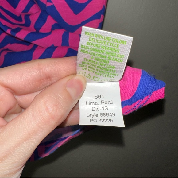 LILLY PULITZER pout pink Get Lucky cap sleeve Robyn t-shirt dress S - Picture 10 of 13